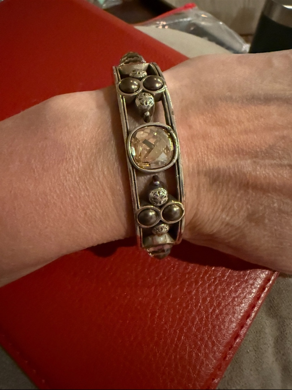 Brighton Silver-Tone Bracelet with Champagne Crystal